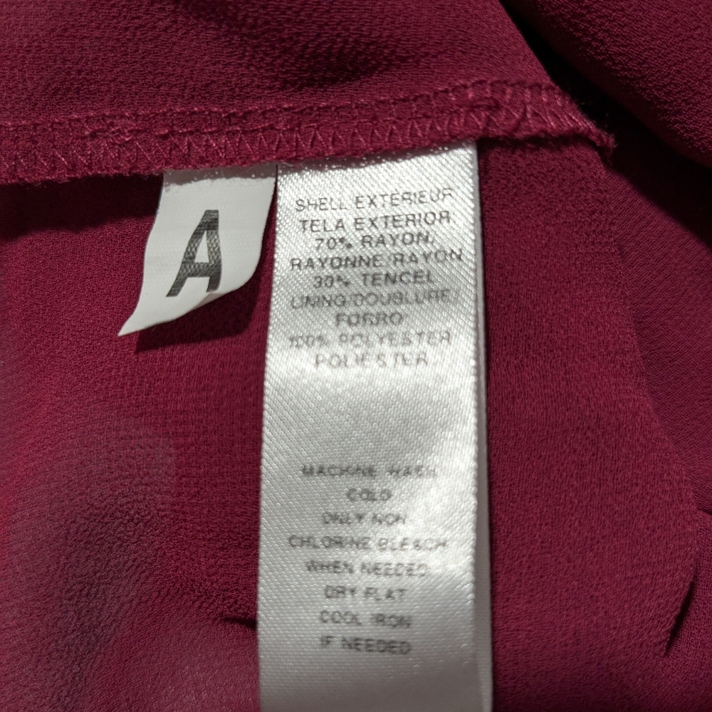 Ann Taylor Loft Womens Large Tank Top Lined Overlay Panel Burgundy Sleeveless - Picture 5 of 5